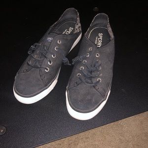 Sperry top slider slip on canvas shoes. W7.5, Guc